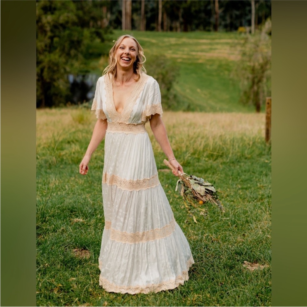 Spell & Gypsy ocean gown cream white lace bride bridal maxi boho